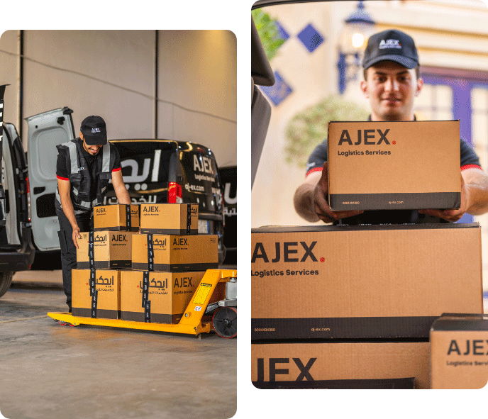 Collage of AJEX Couriers